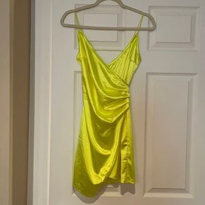 Shiny neon yellow party dress **ONLY WORN ONCE**